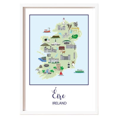 Prints of Ireland A4 Print Map of Ireland